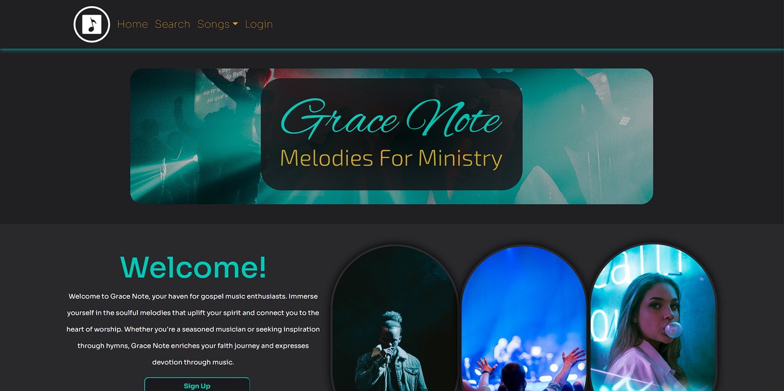 Grace Note Website Screenshot
